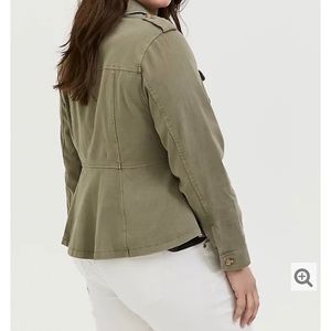 Torrid olive green peplum jacket NWT size 2